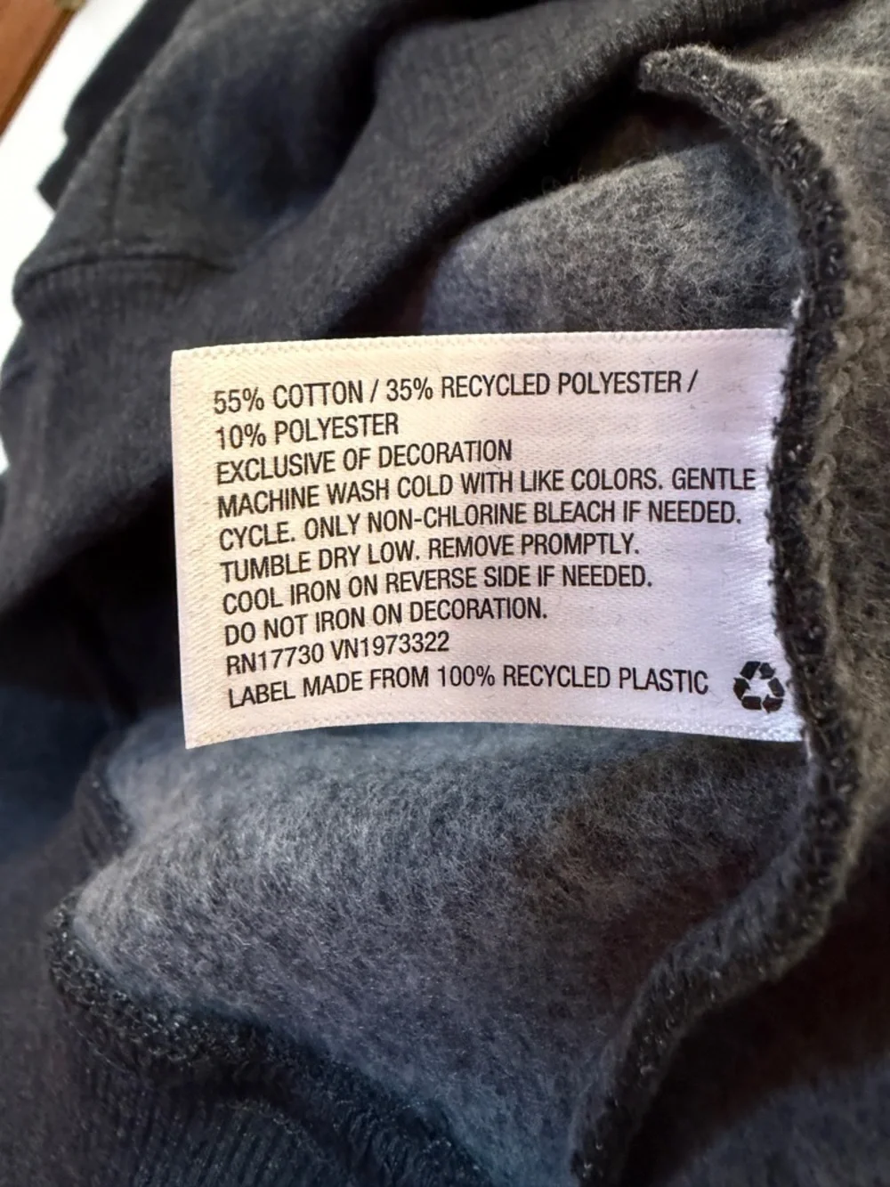 Wild Fable Heathered Dark Gray Sweatershirt With Black Velvet Embellishment - Picture 7 of 8